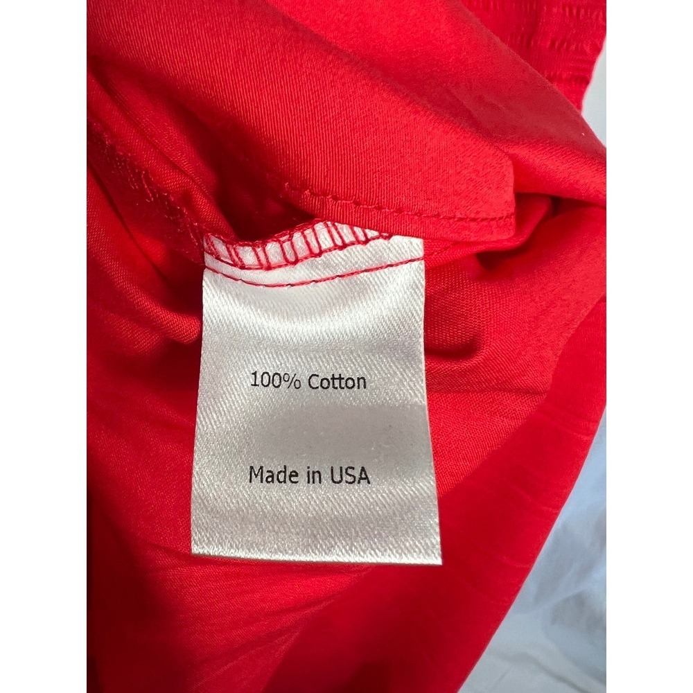 NWT La Ligne Vivan Midi Dress Poppy Red 100% Cotton Smocked Bodice Size 2X $295 - Picture 9 of 14